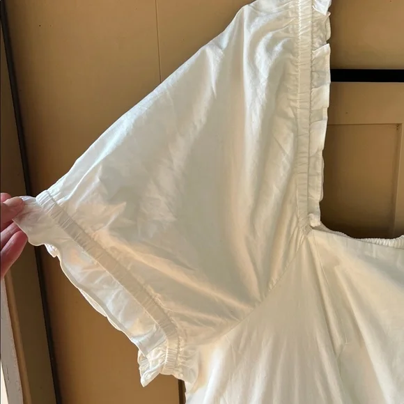 Torrid 4X New w Tag White Midi Poplin Shirred Bodice Fit N' Flare Dress - Picture 7 of 12